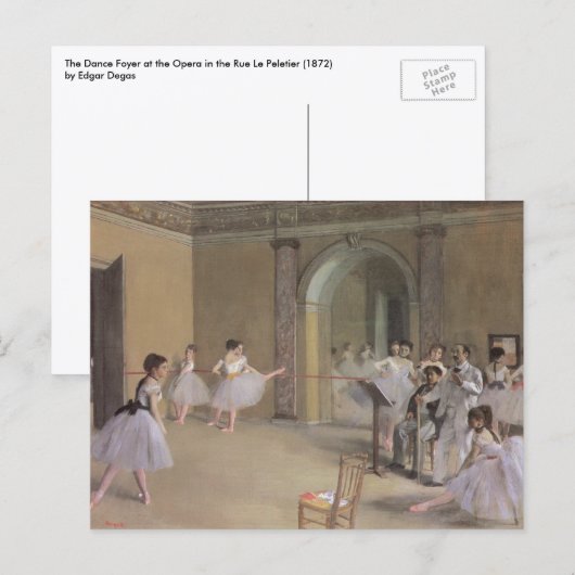 Dansfoyer in de Opera van Edgar Degas Briefkaart (Voorkant / Achterkant)