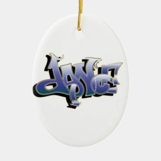 dansgraffiti keramisch ornament (Voorkant)