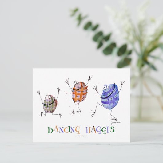 danshaggis briefkaart (Staand voorkant)