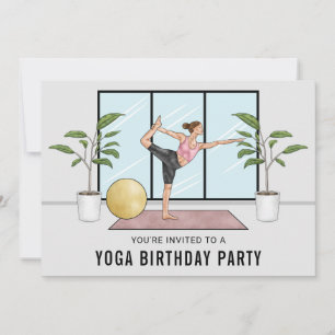 Danshouding Fitness Vrouw Yoga Verjaardagsfeest Kaart
