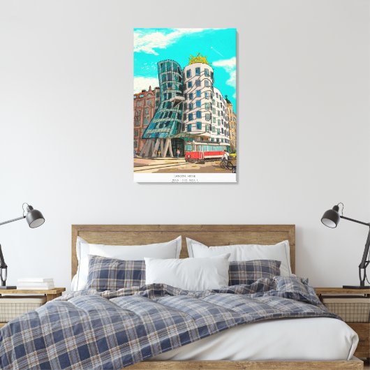 DansHouse Prague Czech Republic Whimsical Art Canvas Afdruk (Insitu (Slaapkamer))