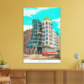 DansHouse Prague Czech Republic Whimsical Art Canvas Afdruk (Insitu (Woonkamer))