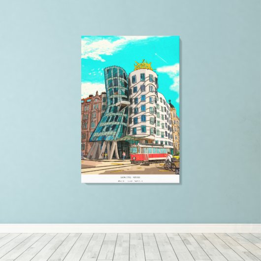 DansHouse Prague Czech Republic Whimsical Art Canvas Afdruk (Insitu (Houten vloer))