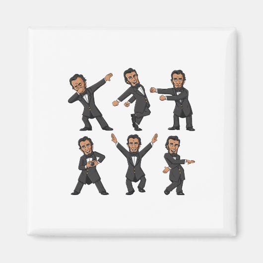 Dansing Abraham Lincoln 4 juli jongens Kind meisje Magneet (Voorkant)