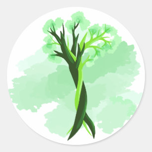 Dansing Trees in Love, Loving Couple, Wedding Ronde Sticker