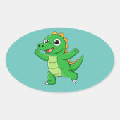 Dansingsalligator Ovale Sticker (Voorkant)