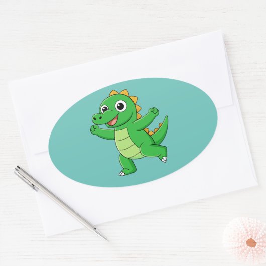 Dansingsalligator Ovale Sticker (Envelop)