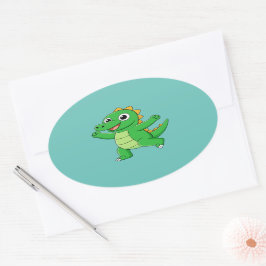 Dansingsalligator Ovale Sticker
