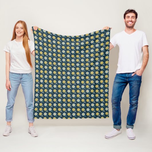 Dansingsdaffodil Fleece Deken (In situ)