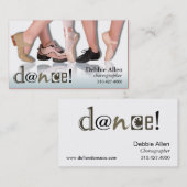 "Dansingsfeet" - Choreograaf, danser, instructeur Visitekaartje (Voorkant / Achterkant)
