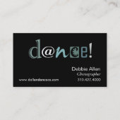 "Dansingsfeet" - Choreograaf, danser, instructeur Visitekaartje (Achterkant)