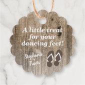 Dansingsfeet Teenslippers Rustic Wedding Bedankjes Labels (Voorkant)