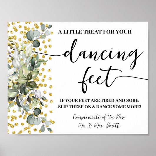 Dansingsfeet Teenslippers Weddenschap Eucalyptus Poster (Voorkant)