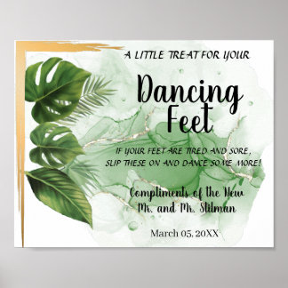 Dansingsfeet Teenslippers Weddenschap Tropisch pal Poster