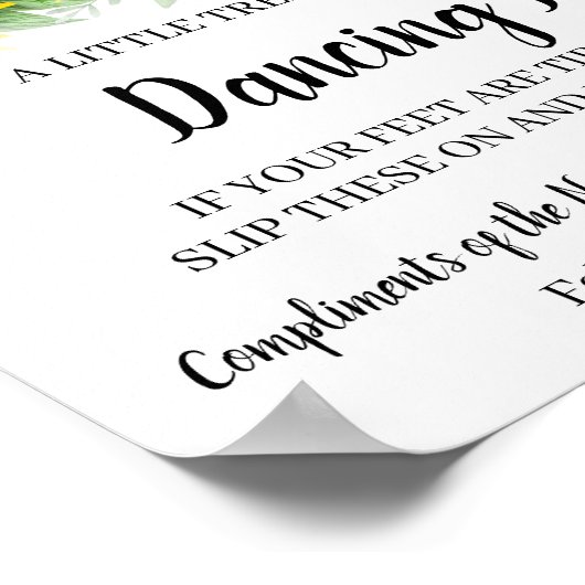 Dansingsfeet Teenslippers Weddenschap Zonnebloem Poster (Hoek)