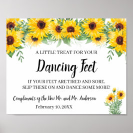 Dansingsfeet Teenslippers Weddenschap Zonnebloem Poster