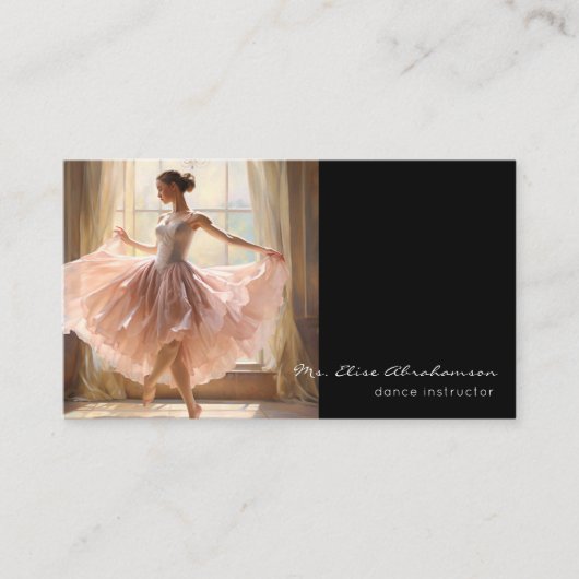 Dansinstructeur Ballet Ballerina Leraar Visitekaartje (Voorkant)