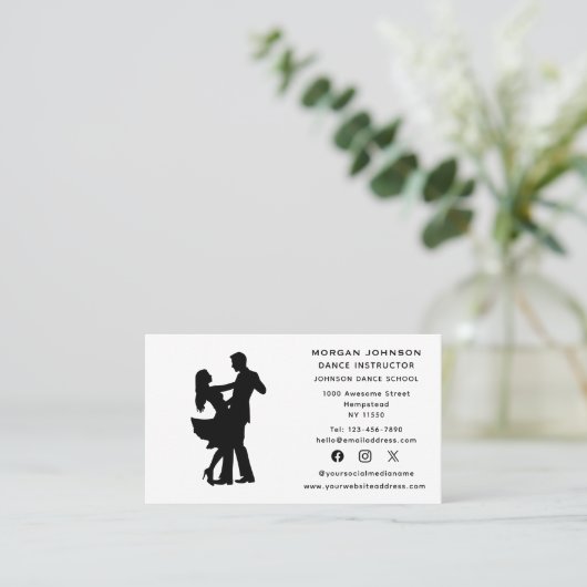 Dansinstructeur Ballroom Dancing Social Media Visitekaartje (Staand voorkant)