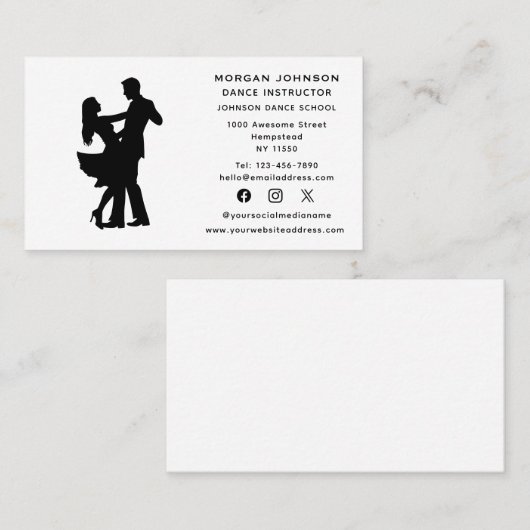 Dansinstructeur Ballroom Dancing Social Media Visitekaartje (Voorkant / Achterkant)