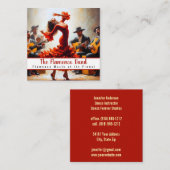 dansinstructeur flamenco band vierkante visitekaartje (Voorkant / Achterkant)