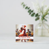 dansinstructeur flamenco band vierkante visitekaartje (Staand voorkant)