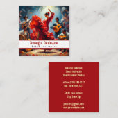 dansinstructeur flamenco band vierkante visitekaartje (Voorkant / Achterkant)