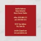 dansinstructeur flamenco band vierkante visitekaartje (Achterkant)