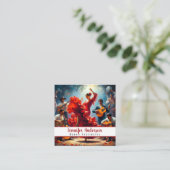 dansinstructeur flamenco band vierkante visitekaartje (Staand voorkant)