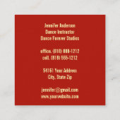 dansinstructeur flamenco band vierkante visitekaartje (Achterkant)