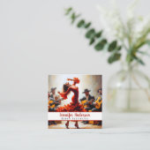 dansinstructeur flamenco band vierkante visitekaartje (Staand voorkant)