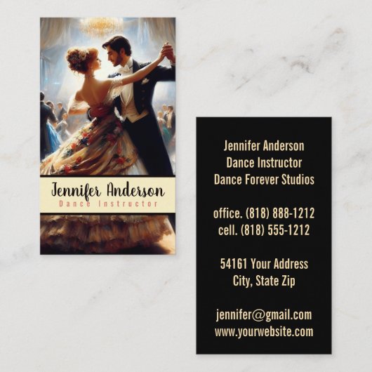 Dansinstructeur Paardansen Visitekaartje (Voorkant / Achterkant)
