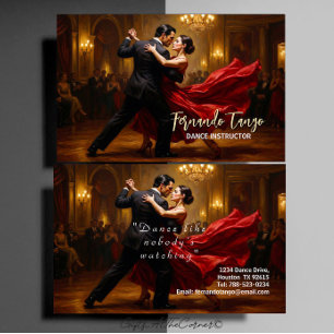 Dansinstructeur Tango Salsa Elegant Visitekaartje