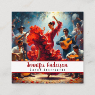 Dansinstructrice Flamenco Band Vierkante Visitekaartje