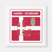 Dansk Denmark vlag Magneet (Voorkant)