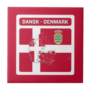 Dansk Denmark vlag Tegeltje