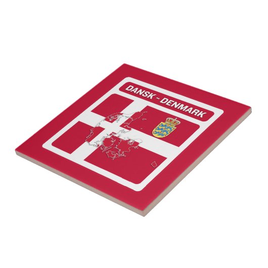 Dansk Denmark vlag Tegeltje (Zijkant)