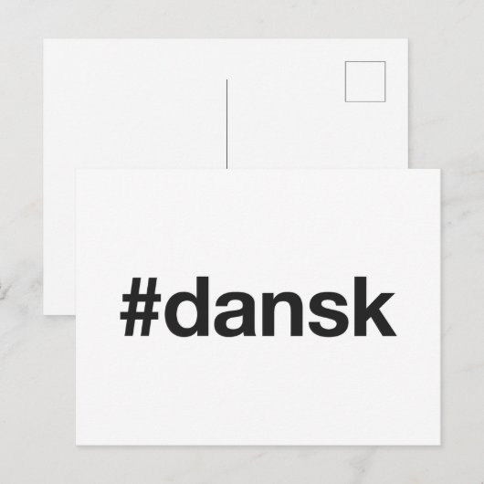 DANSK Hashtag Briefkaart (Voorkant / Achterkant)