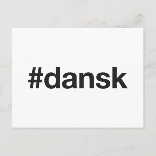 DANSK Hashtag Briefkaart (Voorkant)