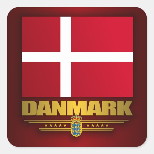 "Dansk Pride" Vierkante Sticker (Voorkant)
