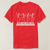 Danskelet in Piano T T-shirt (Design voorkant)