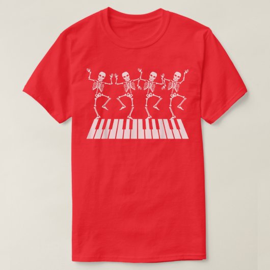 Danskelet in Piano T T-shirt (Design voorkant)