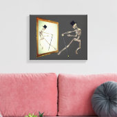Danskelet in spiegel canvas afdruk (Insitu (Woonkamer))