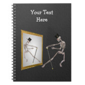 Danskelet in spiegel notitieboek (Voorkant)