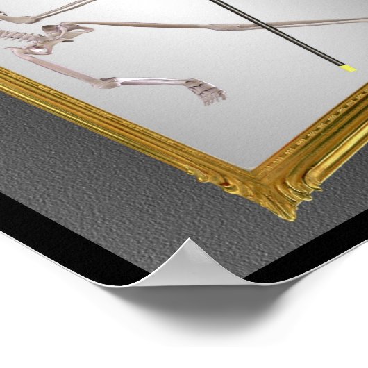 Danskelet in spiegel poster (Hoek)