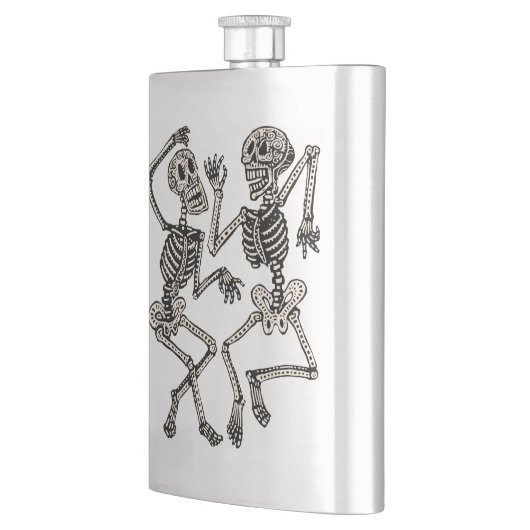 Danskeletkolf op dag van de dodendansende kelet heupfles (Links)