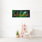 Danskeleton Halloween Party green oranje chic Spandoek (Insitu)