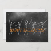 Danskeleton Halloween Party zwart-oranje Kaart (Voorkant)