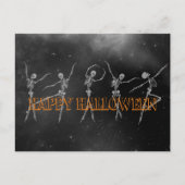 Danskeleton Happy Halloween zwart-wit Briefkaart (Voorkant)