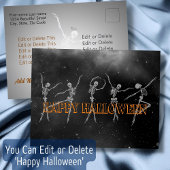 Danskeleton Happy Halloween zwart-wit Briefkaart