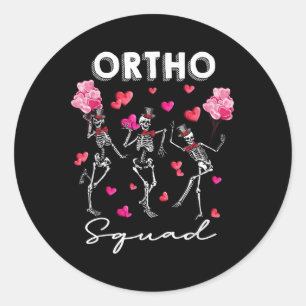Danskeleton Ortho Squad Orthopedie Valentijnse  Ronde Sticker